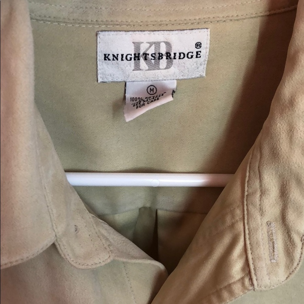 Knightsbridge Button Down Shirt Faux Suede *M - Picture 6 of 6